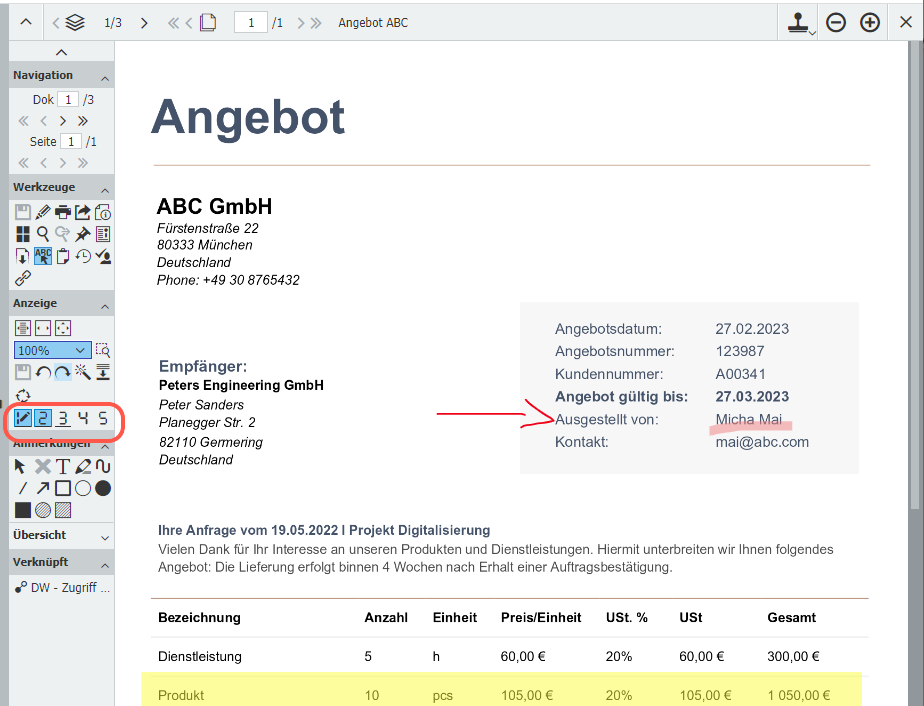 3 Aktivierte Anmerkungsebenen identifizieren